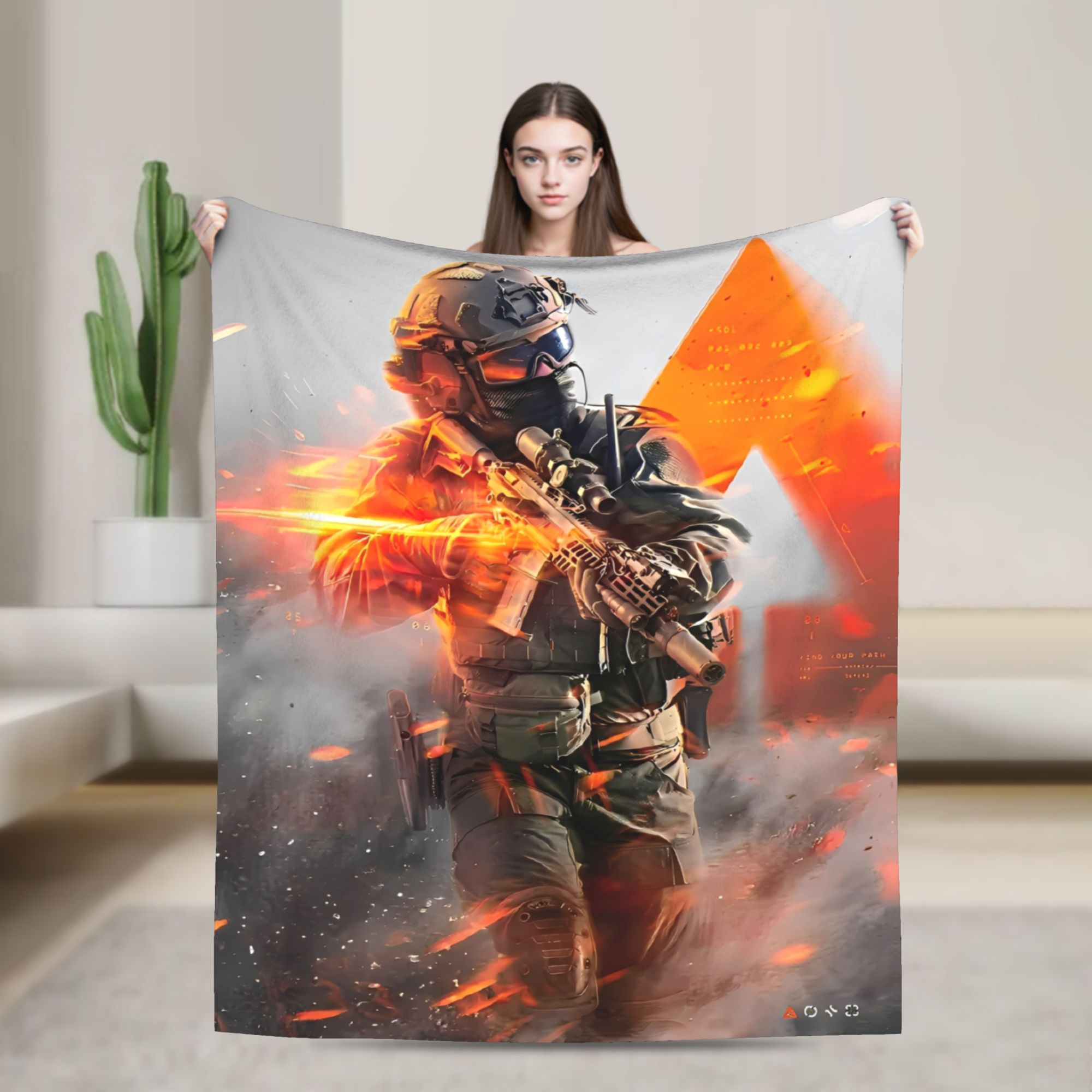 Home Office Design Ideas - Battlefield 6 jogo engraçado cobertor viagem