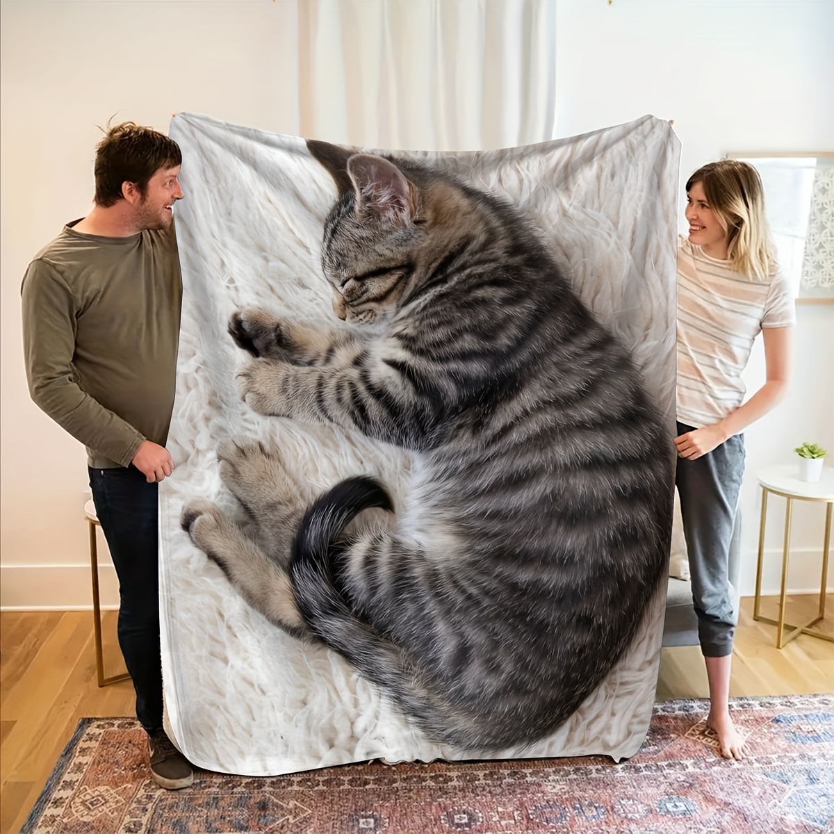 Home Office Design Ideas - Cobertor de flanela para gato dormindo,