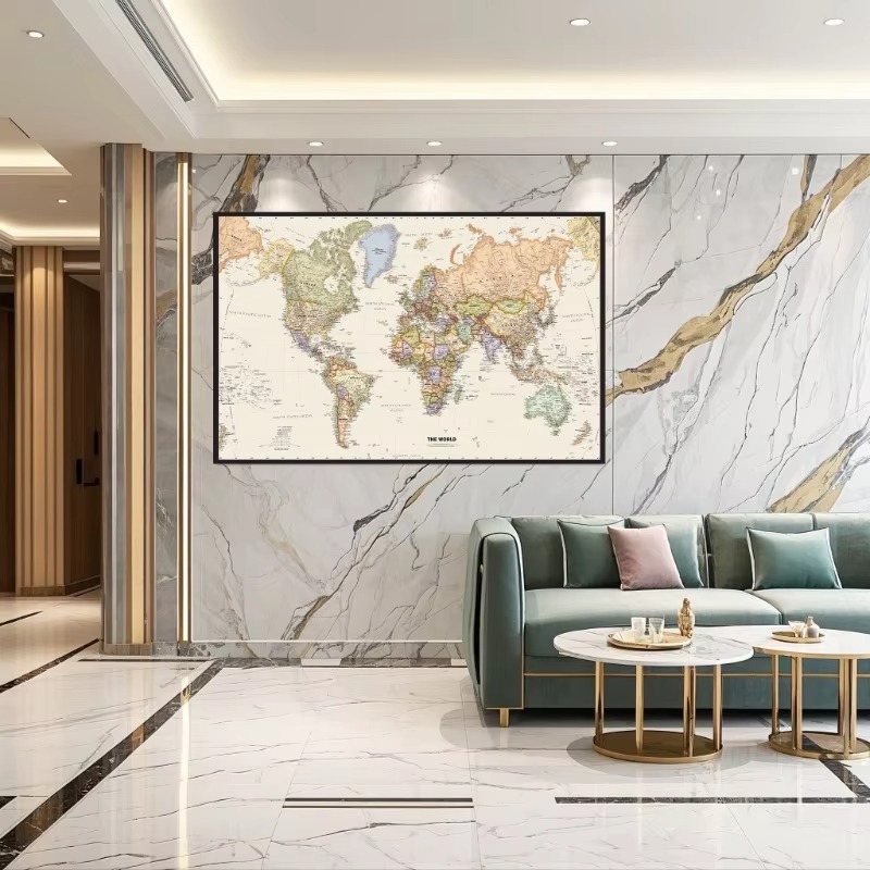 Pôster vintage pendurado mapa  - English Home Office avaliação e preço